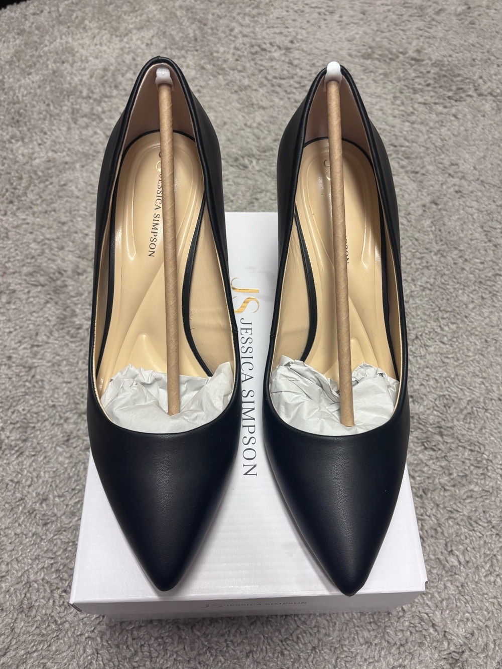 LIKE NEW - Jessica Simpson Black Pointed-toe Stiletto Pumps - Apelhan